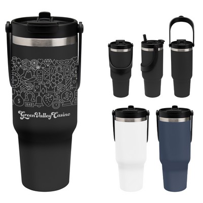 40 Oz. Full Laser Peak Intrepid Recycled Stainless Steel Tumbler