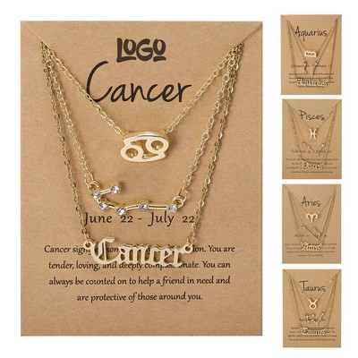 Symbol Old English Zodiac Necklace