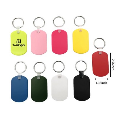 2" Oval Soft PVC Label Keychain
