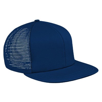 Solid Colored Meshback Snapback Flat Brim Cap
