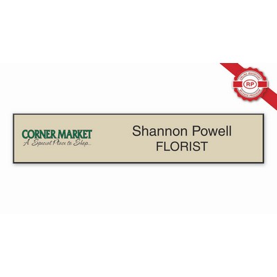 USA Made Name Plate w/UV Inkjet Logo & Engraved (2x10 Inches)