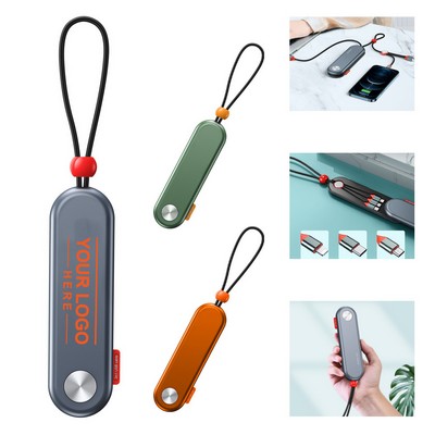 Pocket 3-in-1 Sliding Retractable Charging Cable with Braided Loop