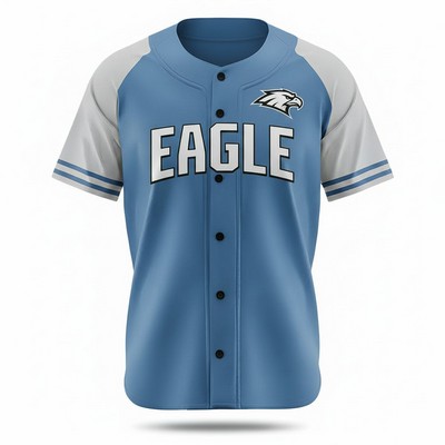 Men's Full Button Birdseye Mesh Baseball Jersey 160GSM