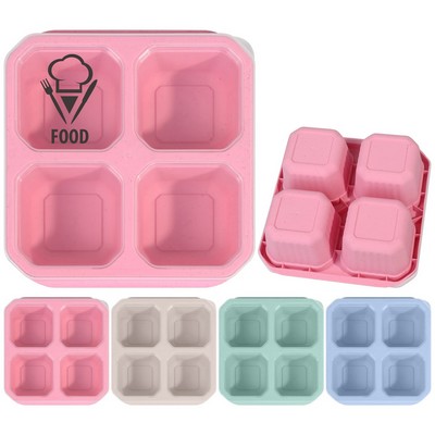 4-Compartment Snack Box with Transparent Lid