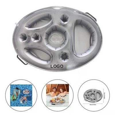 PVC Inflatable Floating Pool Serving Tray with Compartments