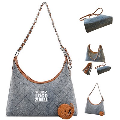 Classic Denim Shoulder Bag