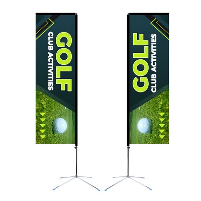 8' Rectangle Flag Kit- 2 Sided With Premier Cross Base