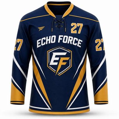 Men's Sublimated Lace Collar Ice Hockey Jersey 270GSM