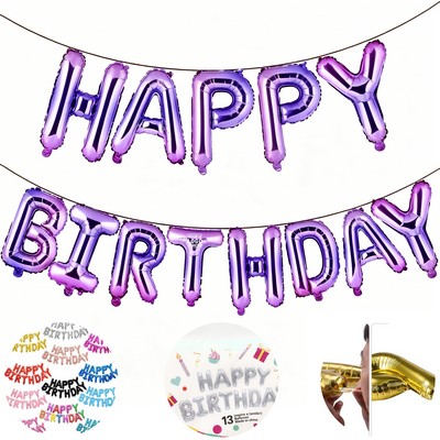 Large 3D Birthday Balloon Banner Set