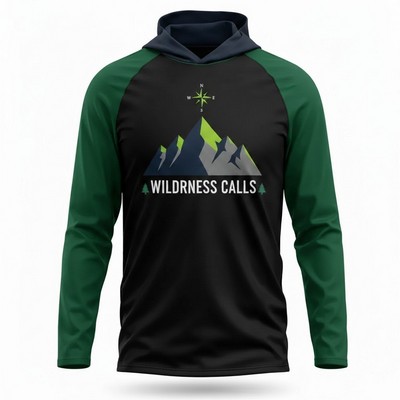 Long Sleeve Sublimated Upf Drifit Hooded T Shirt