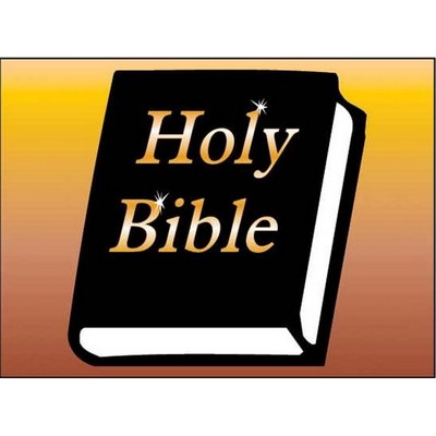 Holy Bible Rectangle Badge w/ Bar Pin (2 1/2"x3 1/2")