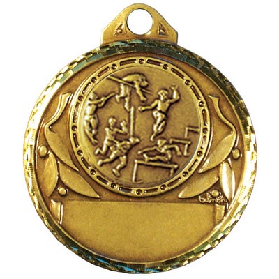 Stock Diamond Struck 2" Medal- Track & Field Male