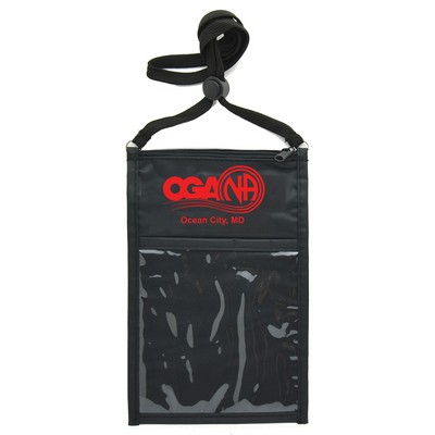 Black Large Neck Wallet w/Adjustable 3/8" Lanyard
