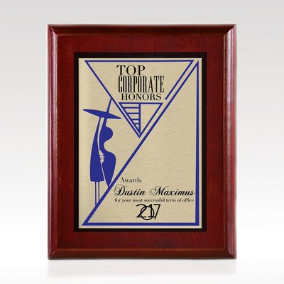 Edgement - Cherry Plaque w/ Gold Plate 12x15