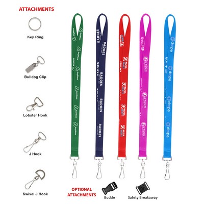 3/4" Premium Polyester Custom Printed Lanyard