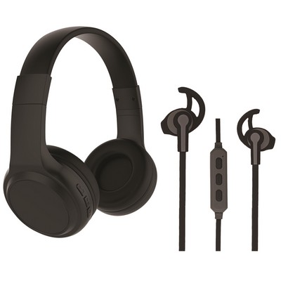 Supersonic® Bluetooth® Wireless Headphones & Earbuds Bundle (Black)
