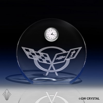 Circular Crystal Clock (3 1/8" x 3 ½" x 1 1/8")