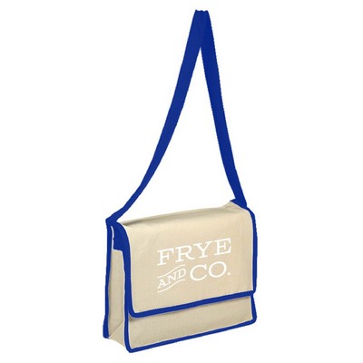 Canvas Messenger Bag with Accent Color (13" x 13" x 3")