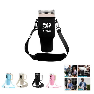 Neoprene Water Bottle Holder with Adjustable Shoulder Strap