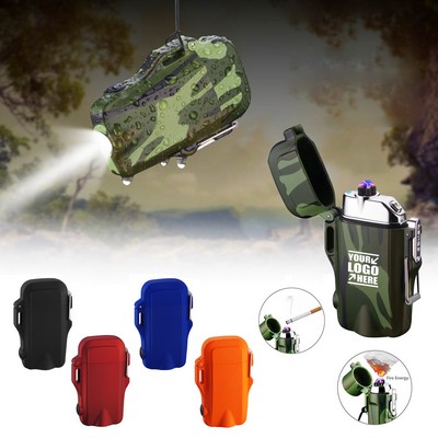 Portable Flashlight With Dual-Arc Lighter