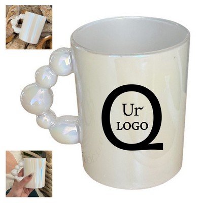 11.8 oz Pearl Handle Glass Mug