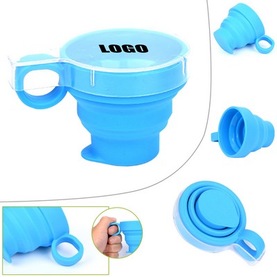 3 oz. Silicone Collapsible Cup with Clear Lid and Handle