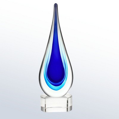 Tear Drop - Clear/Blue - Large