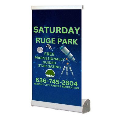 Workhorse - 12" Table Top Retractable Stand - Poly Film Banner. Full Color