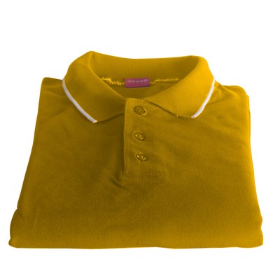 Polo Cotton Airtex Tipped Collar yellow-XS - 5XLT