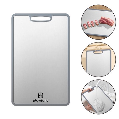 Small Non-Slip TPR Edge 316 Food Grade Stainless Steel Cutting Board