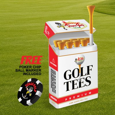 Cigarette Golf Tees with Box and Ball Marker