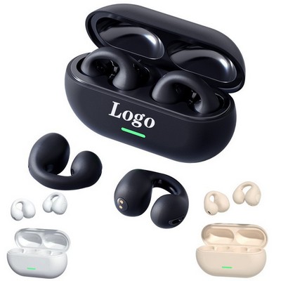 Secure Fit Open-Ear Clip-On Bluetooth 5.3 Headphones