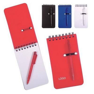 Mini Top-Flip Spiral Notebook Portable Cartoon Pocket Notepad with Matching Pen