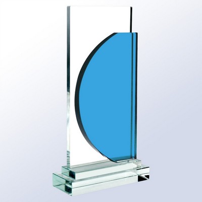 Half Moon Bay Glass Award, Blue, 9 1/2"H