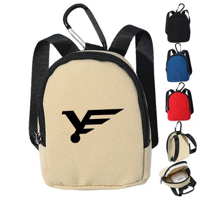 Outdoor Mini Polyester Coin Wallet Zipper Bag With Buckle