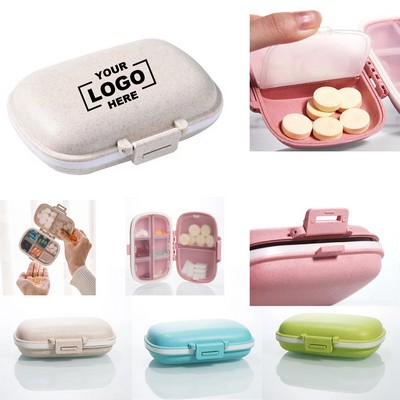 Portable 8-Compartment Sealed Pill Box