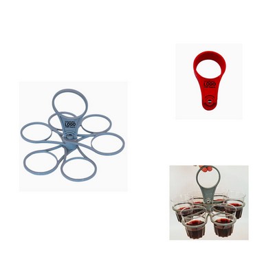 Foldable 6 Cup Holder Rotating Drink Carrier Portable Beverage Rack