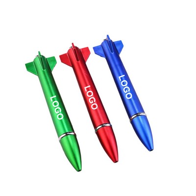 Rocket Missile Shaped Ballpoint Pen With Led Light