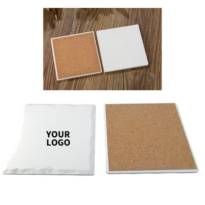Full Color Custom Print Ceramic Coaster With Cork Non Slip Base