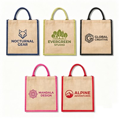 12x13" Jute Tote with Custom Logo