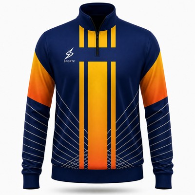 Unisex Sublimated Fleece Lined Quarter Zip Sweatshirt