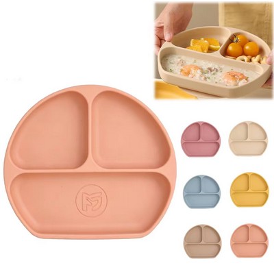 Food-Grade Silicone Baby Divided Plate with Compartments