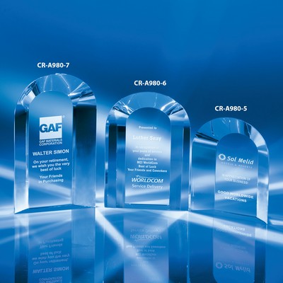 Double Arch Crystal Award 7"H