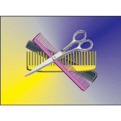 Beautician Combo Rectangle Badge w/ Bar Pin (2 1/2"x3 1/2")
