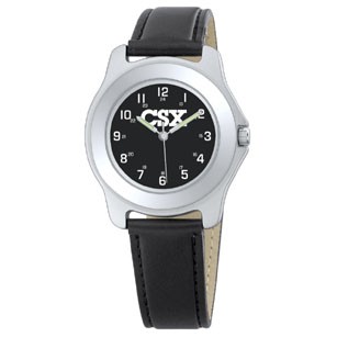 Women's Sport Watch with Black Leather Strap