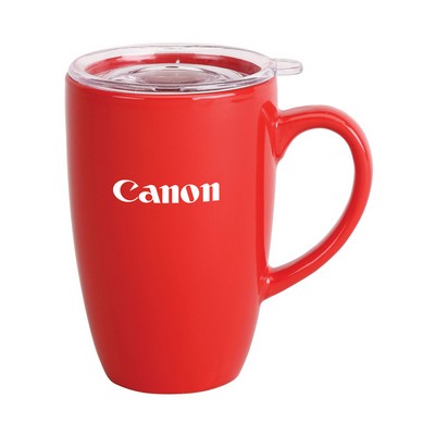 12 Oz. Ceramic Mug w/Lid