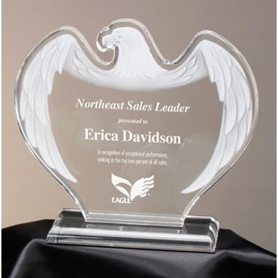 Frosted Acrylic Eagle - Clear/Frost - 8-5/8" x 9-1/4"