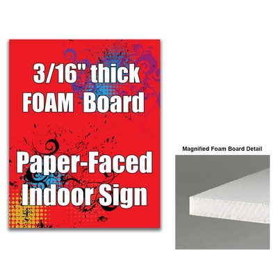Foam 8.5X11 Paper Faced Foam Board. 3/16" Thick. Full Color
