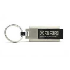 256 MB Keyring w/Chrome Steel Swivel USB Drive