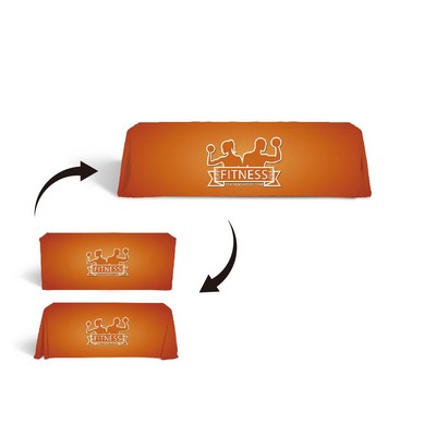 6' to 4' Convertible Stain-Resistant Table Cover - 7 Oz. Polyester w Dye Sublimation Print